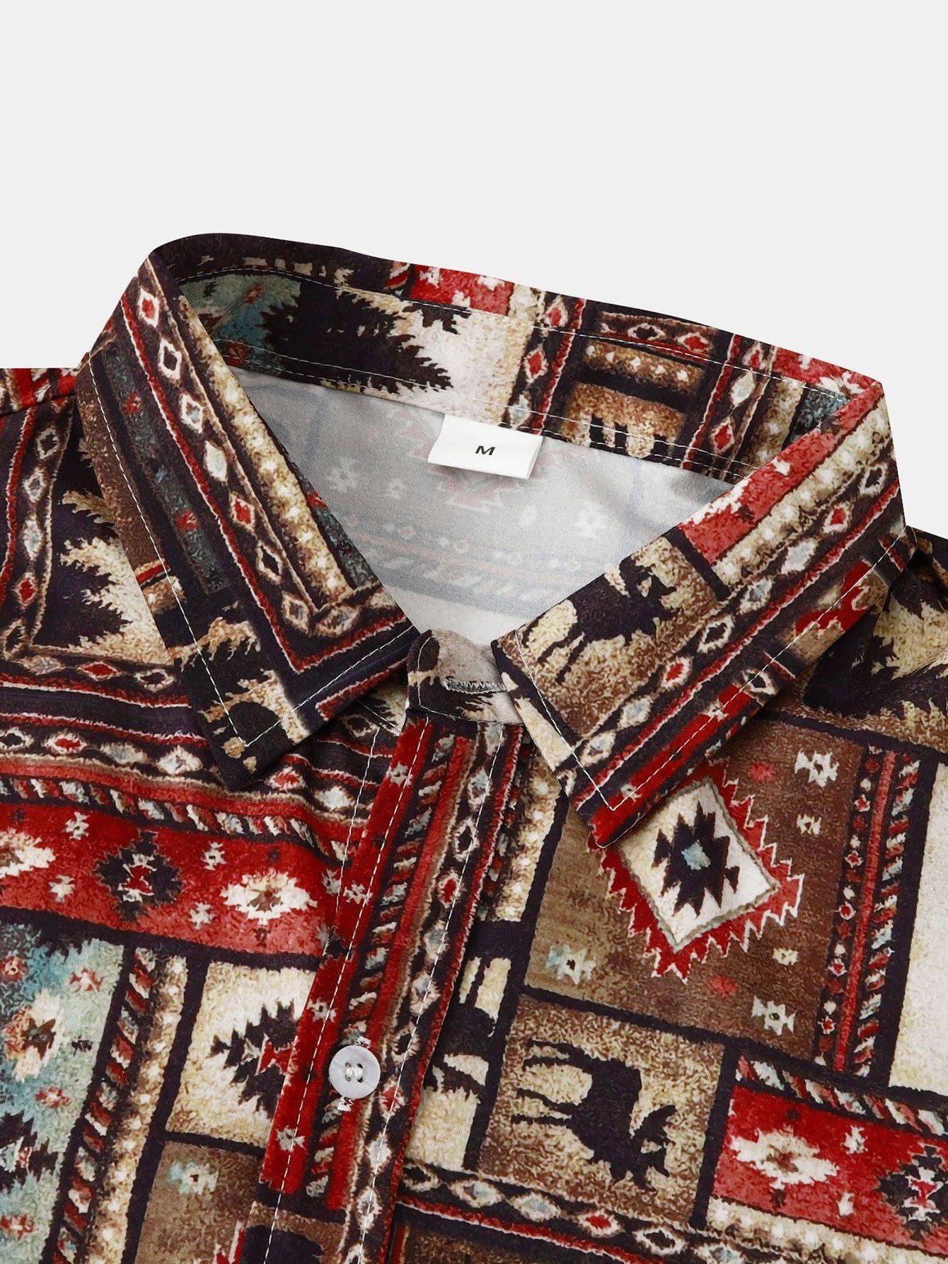 Miguel® | Aztec Patch Print Shirt