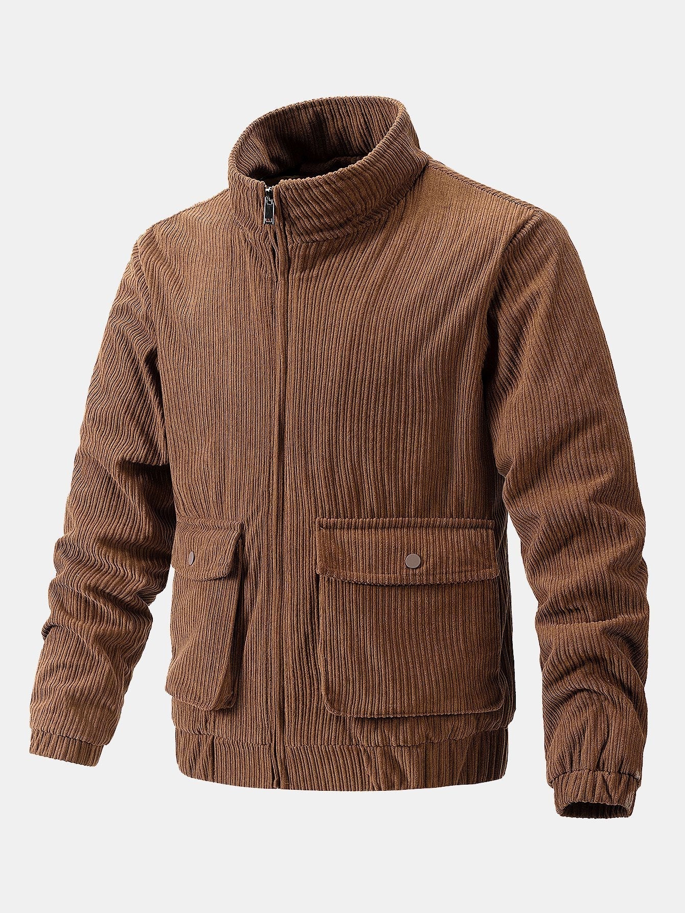 Ignacio | Funnel Neck Zipped Corduroy Jacket