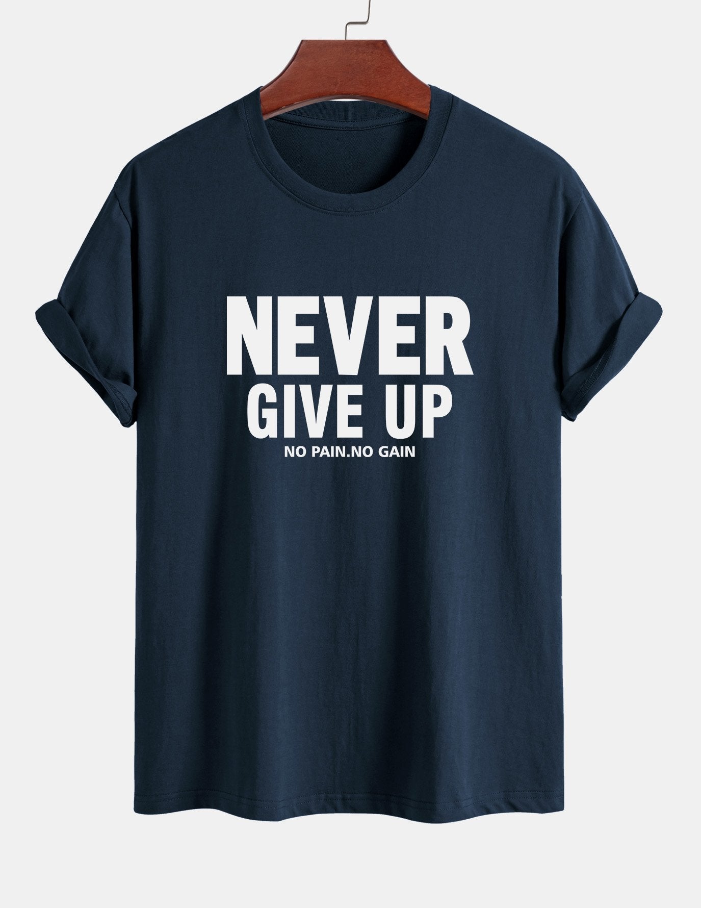 Ubaldo® | Never Give Up Print Cotton T-Shirt