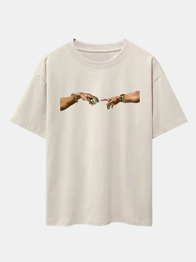 Israel® | Cash Hand Print Drop Shoulder Oversize T-Shirt