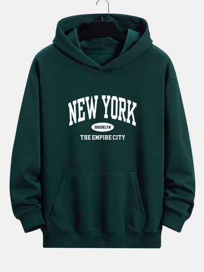 Arthur | New York Slogan Print Relax Fit Hoodie