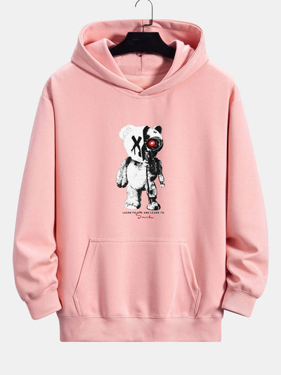 Tatum | Robot Bear Print Relax Fit Hoodie