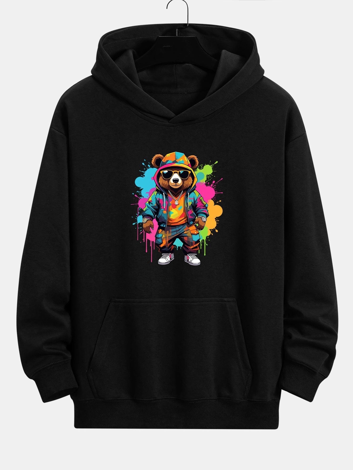 Houston | Ink Bear Print Relax Fit Hoodie