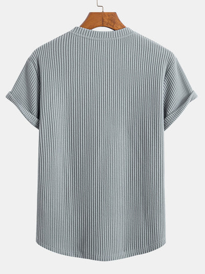 Secundino® | Knitted Waffle Arc Hem T-Shirt