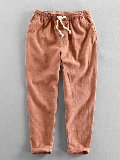 Seth® | Linen Cotton Blend Cropped Pants