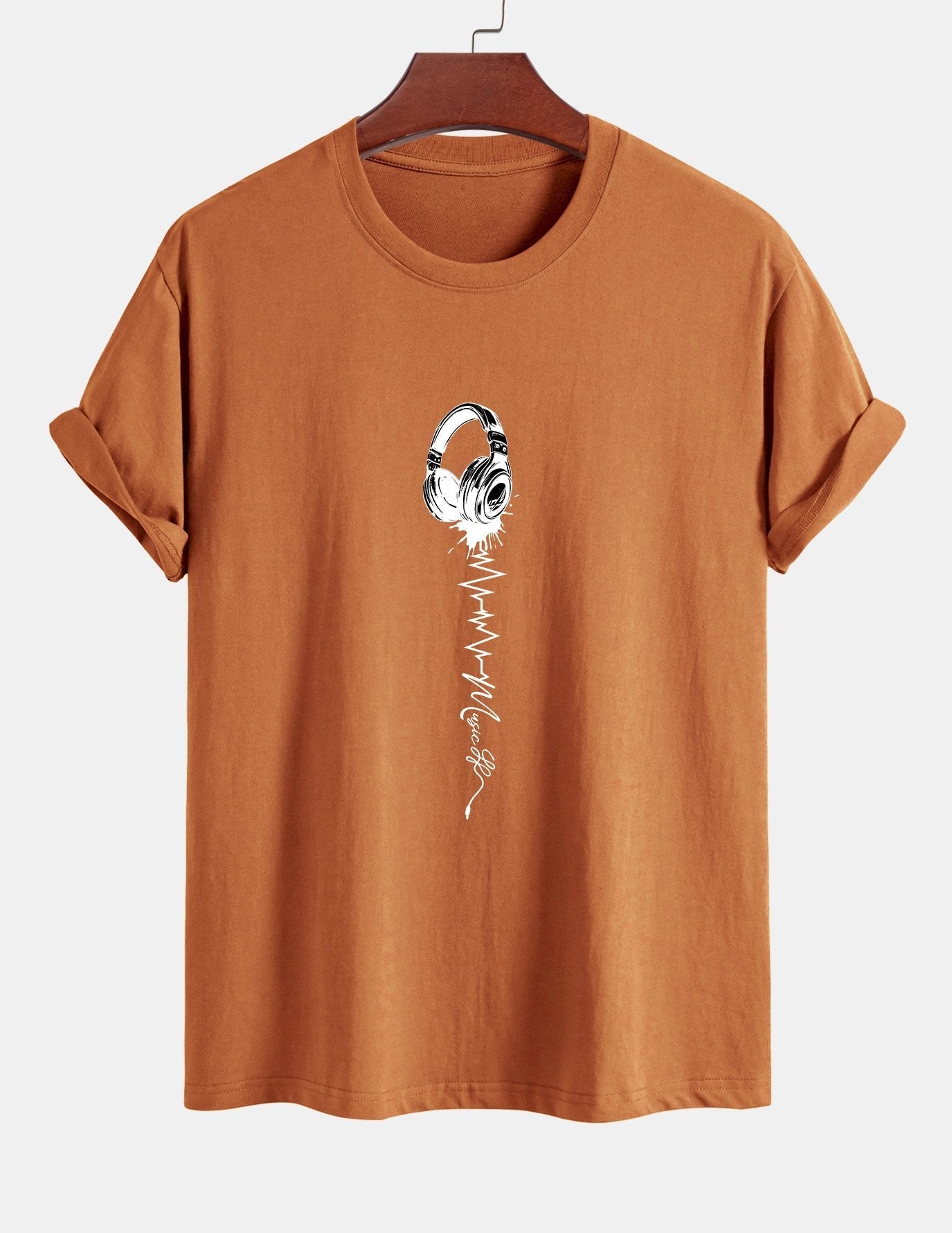 Tulio® | Earphone Print Cotton T-Shirt