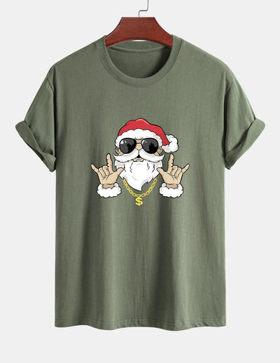 Albano® | Hip Hop Santa Print Cotton T-Shirt