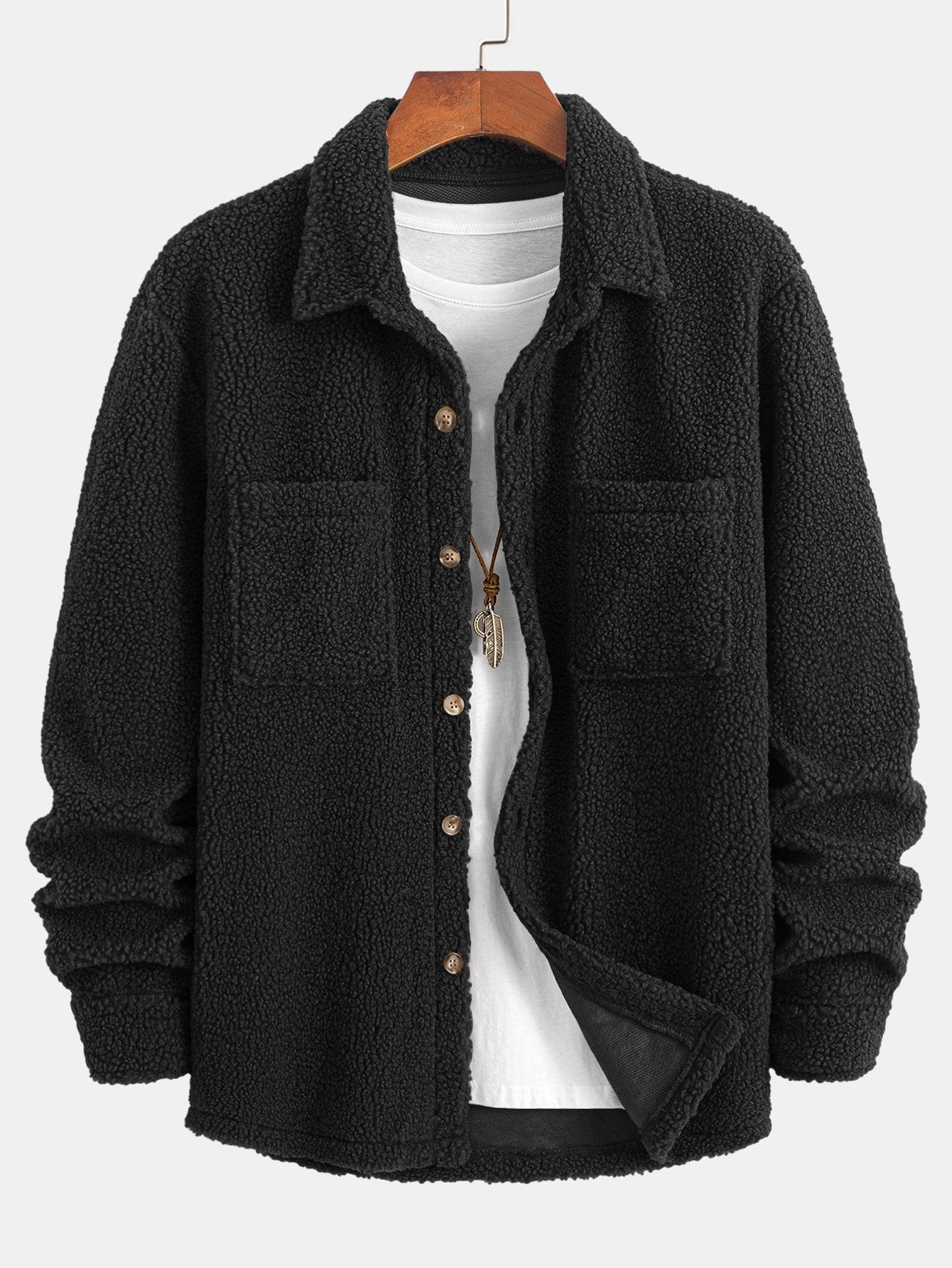 Manuel® | Teddy Fleece Button Up Shirt