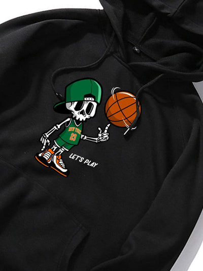 Jasper | Basketball Skeleton Print Hoodie
