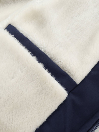 Fernando | Teddy Fleece Lined Color Block Hooded Windbreaker