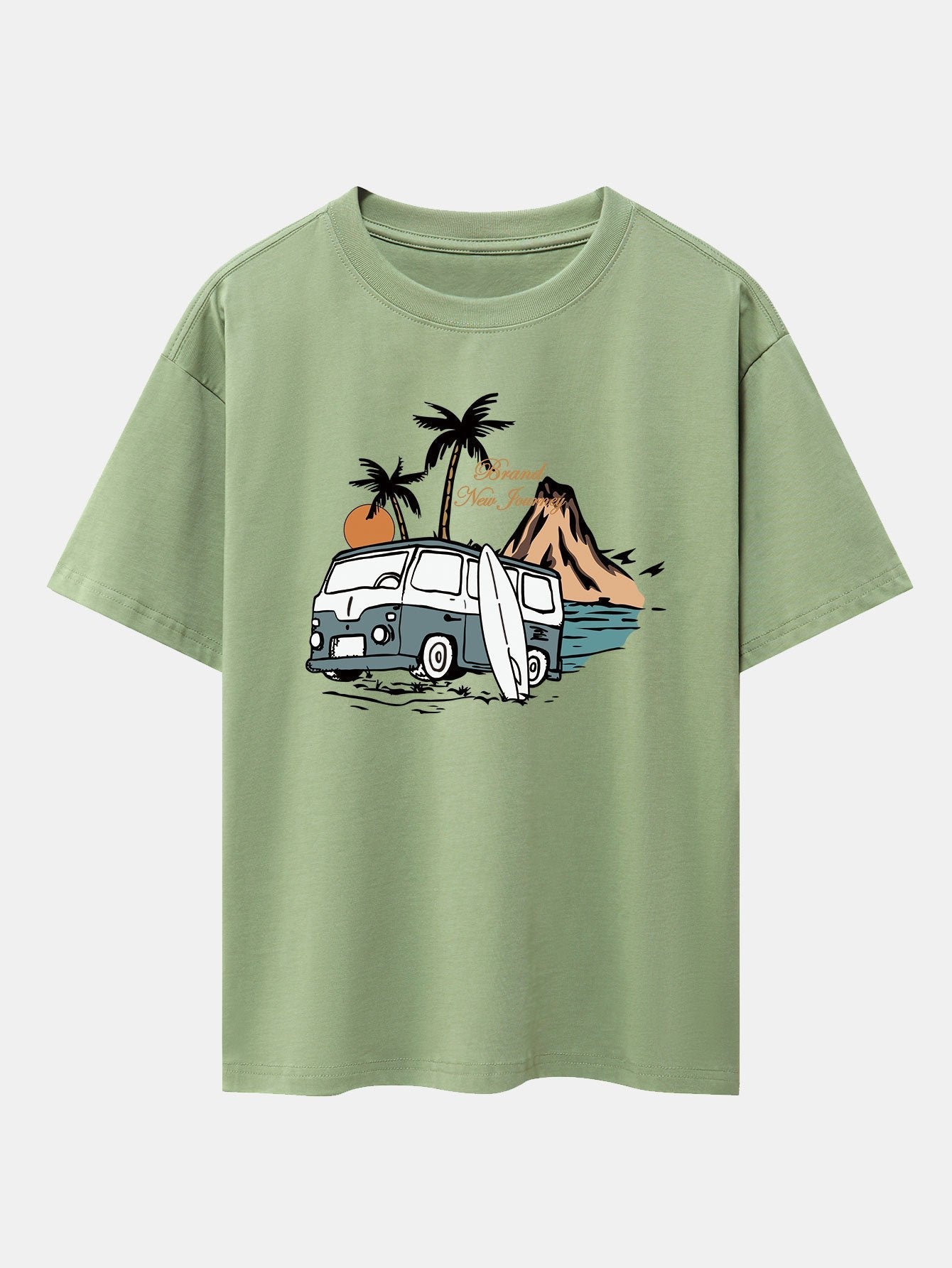 Emilio® | Car Island Print Drop Shoulder Oversize T-Shirt