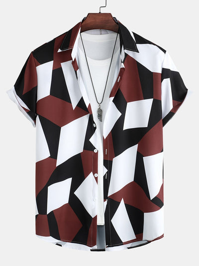 Amner® | Geometry Print Button Up Shirt