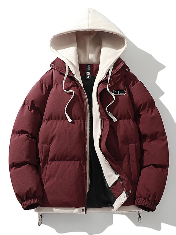 Caspian | Contrast Zip Up Hooded Puffer Coat