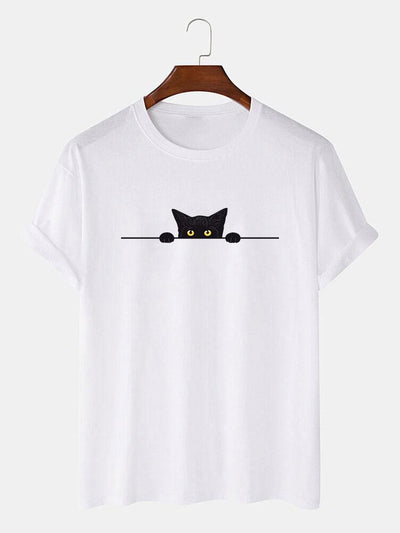 Zenón® | Black Cat Print T-Shirt