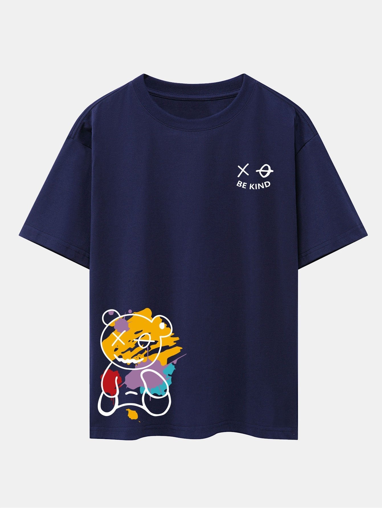 Thomas® | Graffiti Bear Print Drop Shoulder Oversize T-Shirt