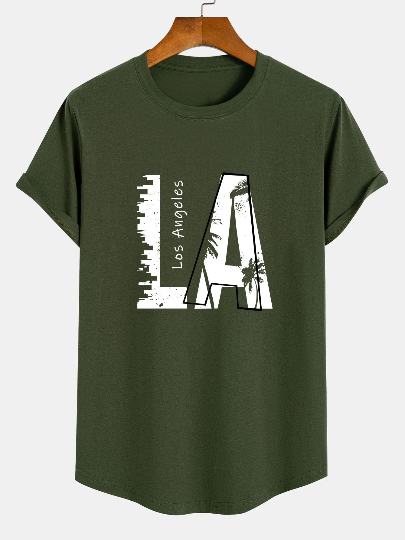 Antenor® | Los Angeles Print Cotton Arc Hem T-Shirt