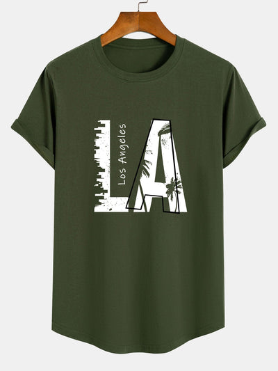 Antenor® | Los Angeles Print Cotton Arc Hem T-Shirt
