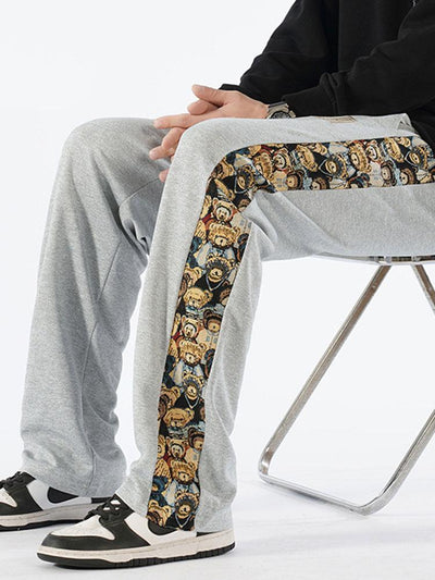 Adalberto® | Bear Print Patchwork Straight Leg Pants