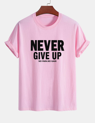 Ubaldo® | Never Give Up Print Cotton T-Shirt