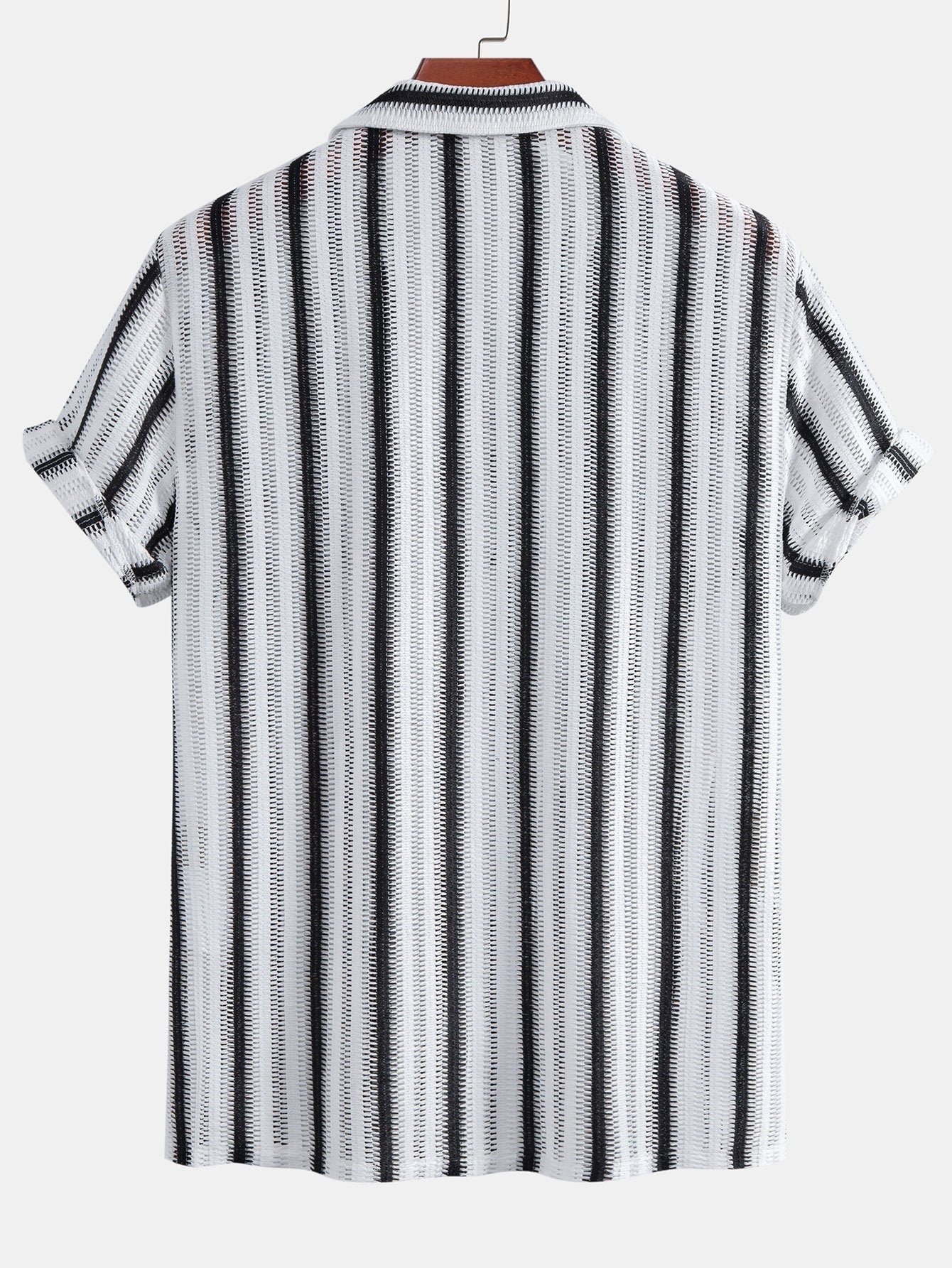 Atef® | Striped Cutout Cuban Shirt
