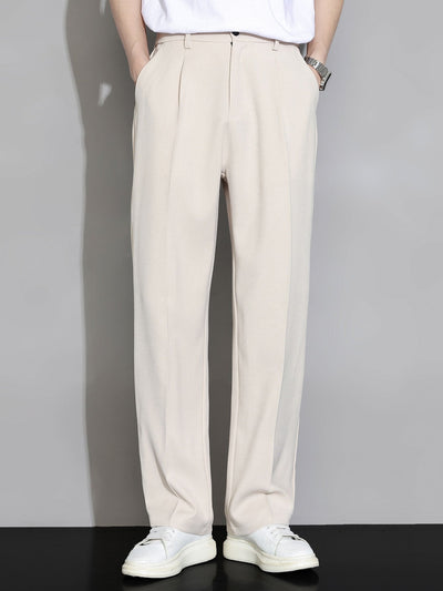 Auvray® | Relax Fit Elastic Waist Straight Leg Trousers
