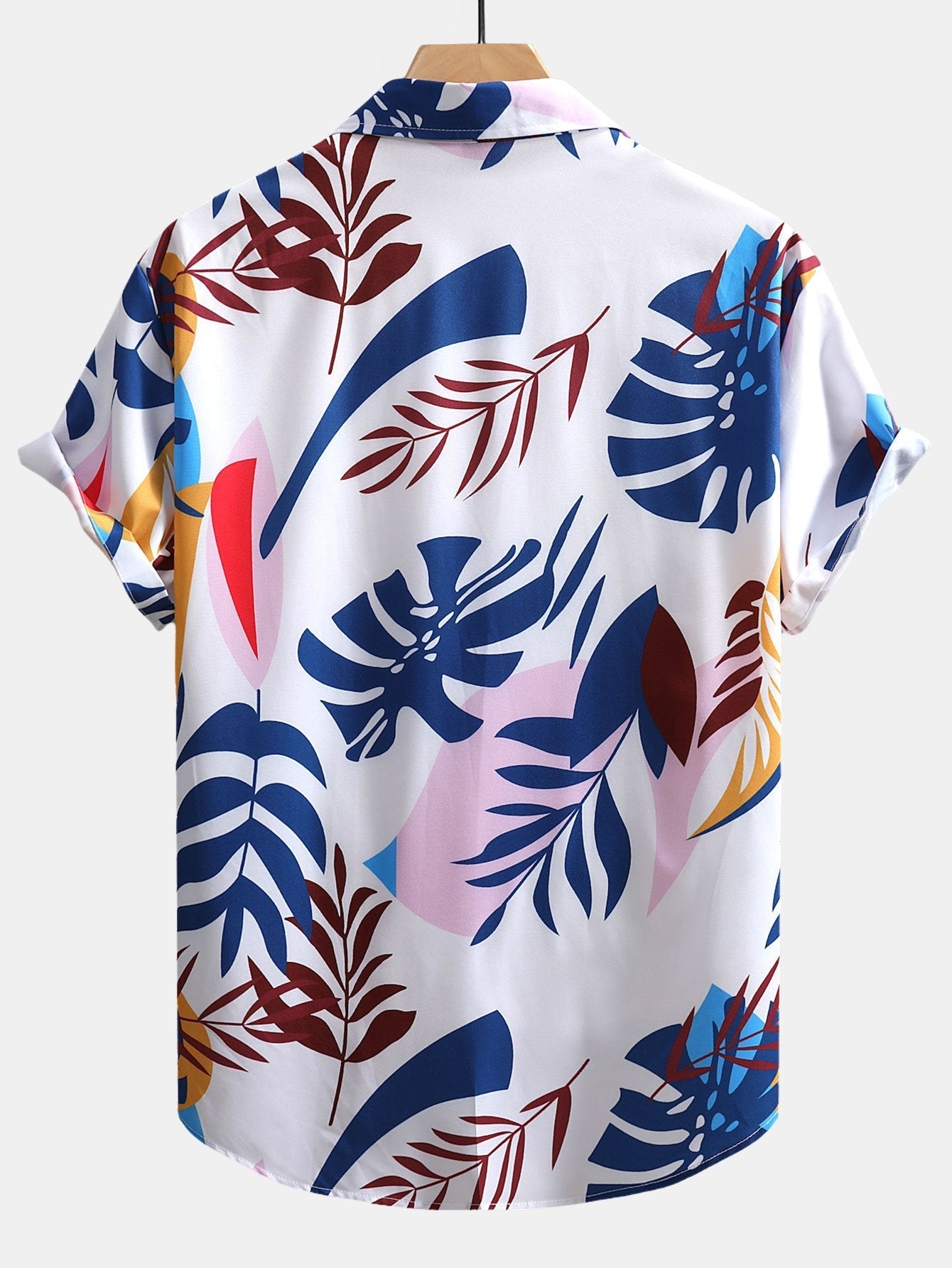 Adonis® | Colorful Leaf Print Button Up Shirt & Swim Shorts