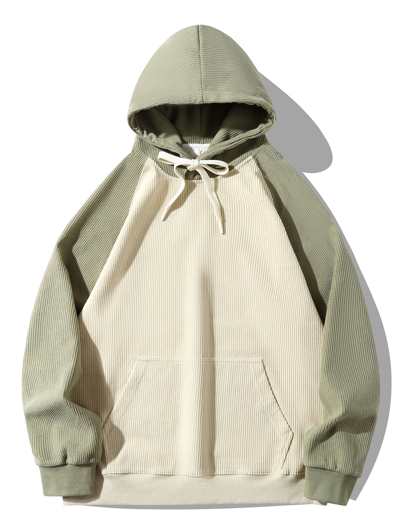 Adam | Paneled Corduroy Raglan Sleeves Hoodie