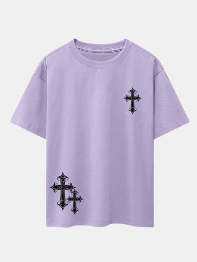 Aníbal® | Cross Print Drop Shoulder Oversize T-Shirt