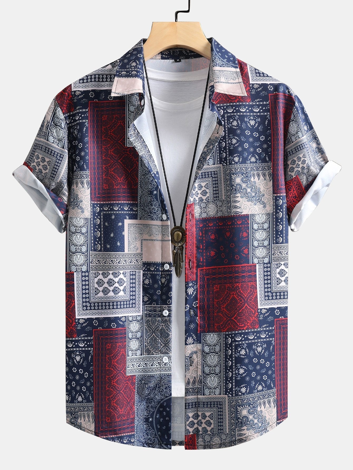 Ario® | Paisley Boder Print Button Up Shirt