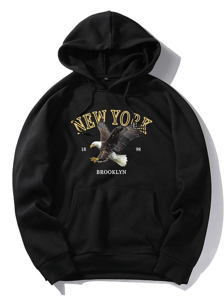 Brandon | New York Eagle Print Hoodie