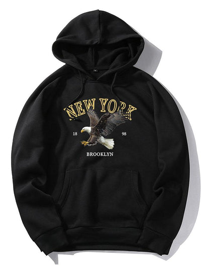 Brandon | New York Eagle Print Hoodie