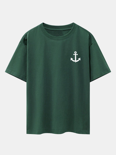 Alenio® | Anchor Print Drop Shoulder Oversize T-Shirt