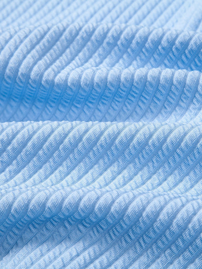 Donny® | Muscle Fit Ribbed Long Sleeved Shirt With Mandarin Collar & Straight Leg Linen Trousers