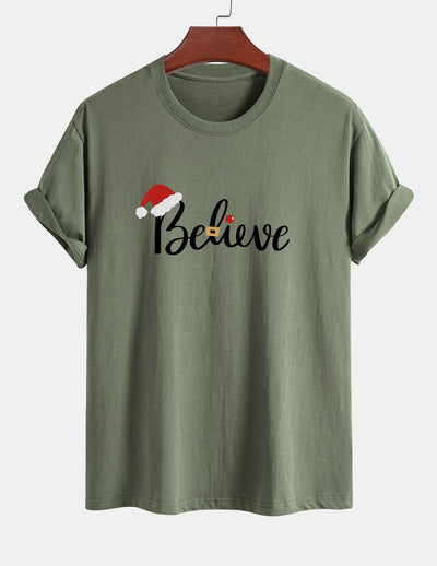 Aitor® | Christmas Believe Print Cotton T-Shirt