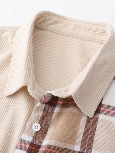 Altamirano® | Corduroy Plaid Panel Shirt