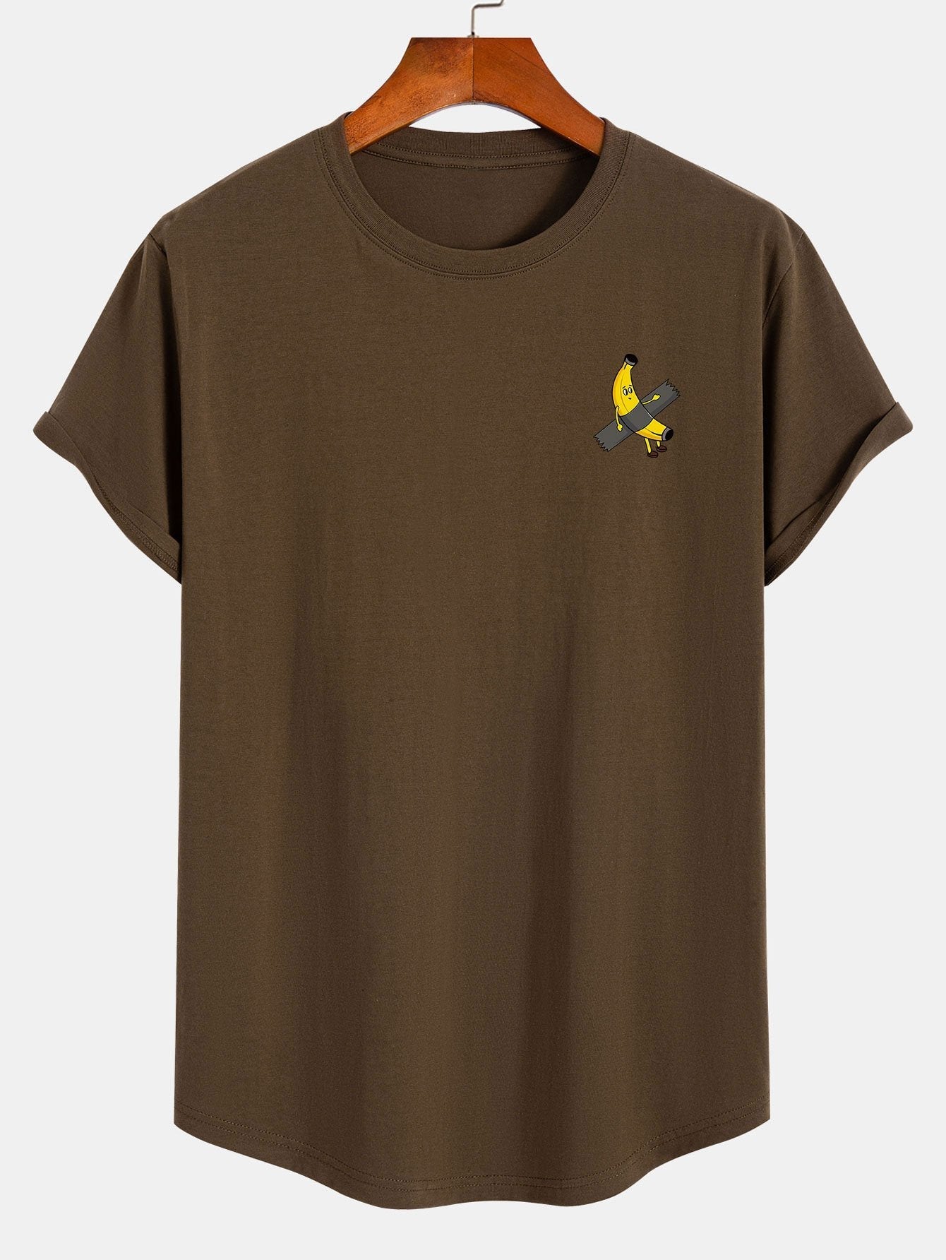 Flavio® | Banana Print Cotton Arc Hem T-Shirt