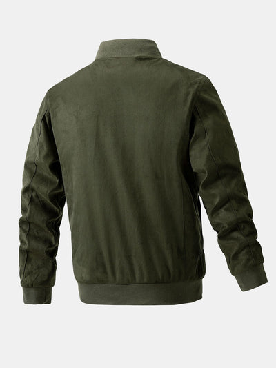 Fletcher | Suede Bomber Jacket With Quilted Liner