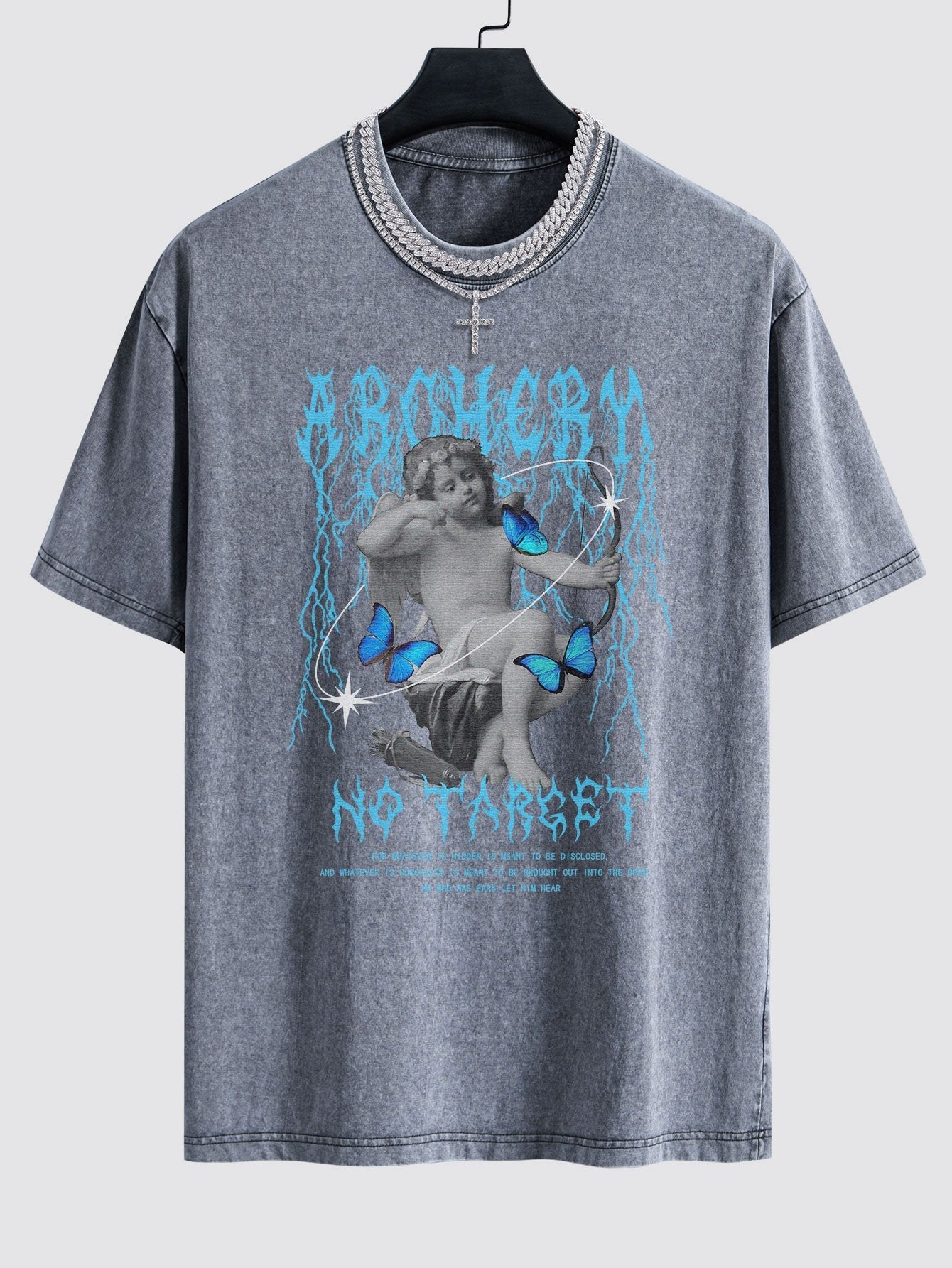 Isaac® | Character Slogan Print Washed Drop Shoulder Oversize T-Shirt