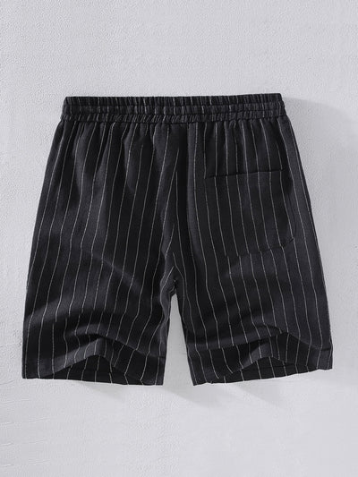 Jacobo® | Linen Cotton Blend Striped Shorts