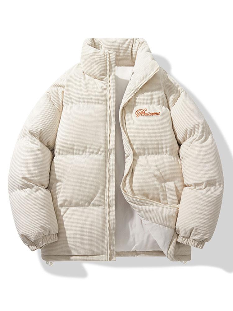 Enrique | Corduroy Zip Up Puffer Coat