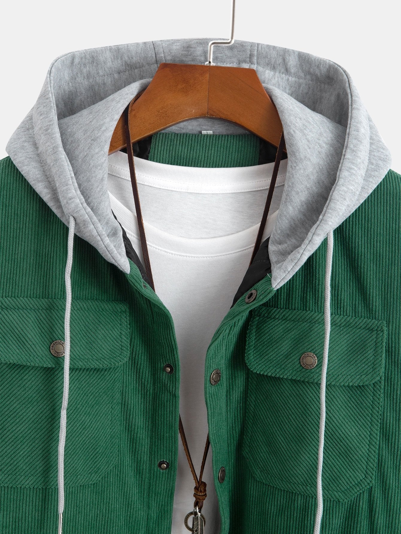Gabriel | Quilted Lined Corduroy Hooded Coat