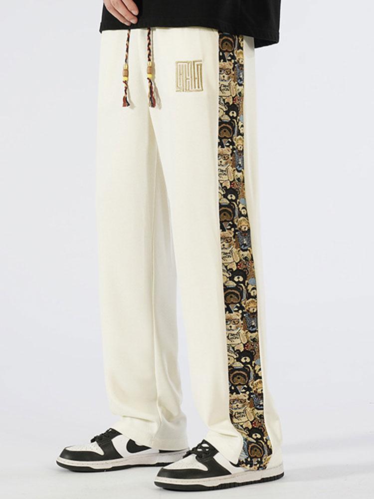 Adalberto® | Bear Print Patchwork Straight Leg Pants