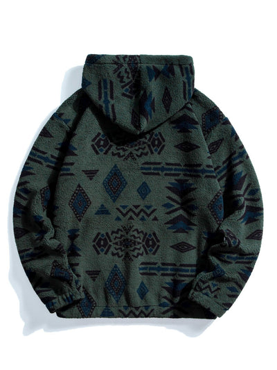 Frederick | Aztec Print Teddy Hoodie