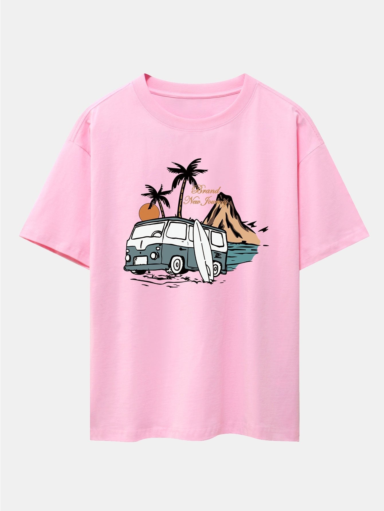 Emilio® | Car Island Print Drop Shoulder Oversize T-Shirt