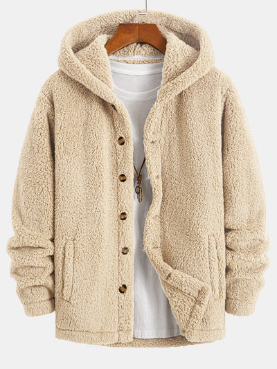 Ryder | Teddy Fleece Button Up Hooded Coat
