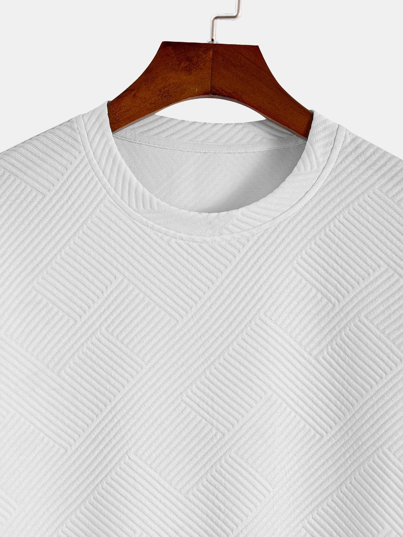 Zacarías® | Short Sleeve Stripe Jacquard Arc Hem T-Shirt
