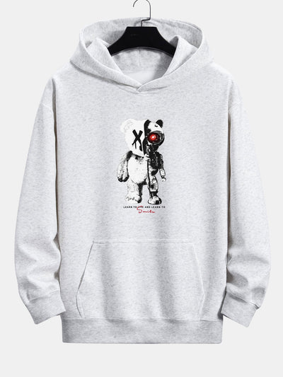 Tatum | Robot Bear Print Relax Fit Hoodie