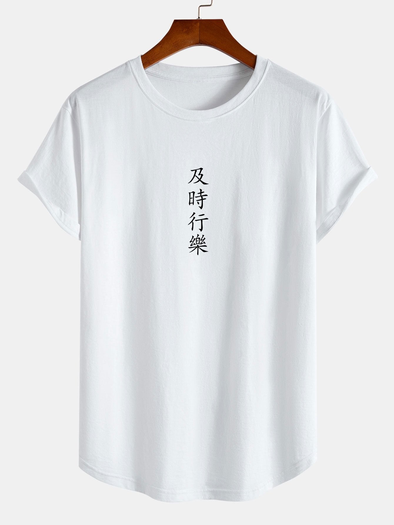 Francisco® | Carpe Diem Print Cotton Arc Hem T-Shirt