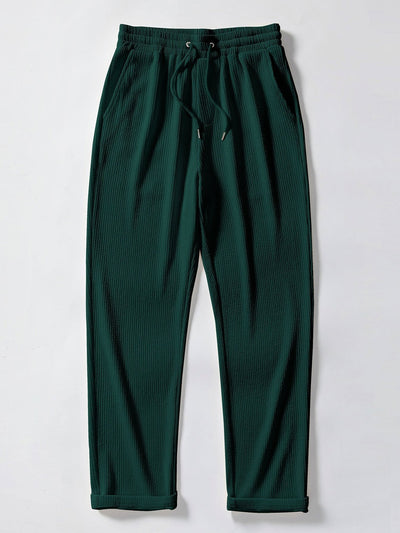 Justino® | Long Sleeve Muscle Fit Ribbed Button Up Shirt & Straight Leg Ribbed Pants