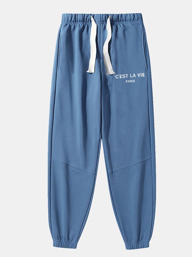 Bampfylde® | Paris Print Cotton Blend Jogger Pants